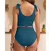 imageTwo Piece High Waisted Swimsuits  Women Tummy Control Bikini Modest Bathing Suit 2PC 2025Teal