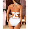 imageWomen High Waisted Bikini Set  Push Up Two Piece Swimsuit Color Block Halter Bikini Ribbed 2025 Bathing Suit SwimwearWhite02