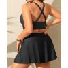 imageWomens Plus Size High Waisted Bikini  Two Piece Swimsuit with Skirt 2025 Tummy Control Bathing Suit with PocketBlack