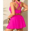 imageWomens Plus Size High Waisted Bikini  Two Piece Swimsuit with Skirt 2025 Tummy Control Bathing Suit with PocketHot Pink