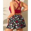 imageWomens Plus Size High Waisted Bikini  Two Piece Swimsuit with Skirt 2025 Tummy Control Bathing Suit with PocketRed and Floral
