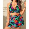 imageWomens Plus Size High Waisted Bikini  Two Piece Swimsuit with Skirt 2025 Tummy Control Bathing Suit with PocketTropical Print