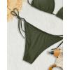 imageYonique 3 Piece Triangle Bikini Swimsuit Halter Top Tie Side Bikini Bathing Suit with Mesh Beach SkirtArmy Green