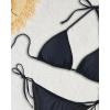 imageYonique 3 Piece Triangle Bikini Swimsuit Halter Top Tie Side Bikini Bathing Suit with Mesh Beach SkirtBlack