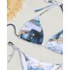 imageYonique 3 Piece Triangle Bikini Swimsuit Halter Top Tie Side Bikini Bathing Suit with Mesh Beach SkirtBlue Marble