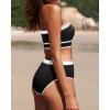 imageYonique Bandeau Bikini Womens High Waisted Swimsuit Two Piece Strapless Bathing SuitsBlack