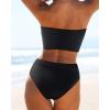 imageYonique Bandeau Bikini Womens High Waisted Swimsuit Two Piece Strapless Bathing SuitsPure Black