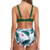 imageYonique Women High Waisted Bikini Set Two Piece V Neck Bathing Suit Full Coverage Tummy Control Swimsuit