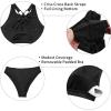 imageYonique Women Sport Bikini Set for Teen Juniors Two Piece Swimsuit High Waisted Bathing SuitSolid Black