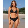 imageYonique Women Two Piece Triangle Bikini Set Bathing Suit Sexy Swimsuit Full Coverage BottomBlack