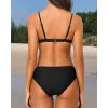 imageYonique Women Two Piece Triangle Bikini Set Bathing Suit Sexy Swimsuit Full Coverage BottomBlack