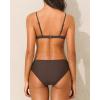 imageYonique Women Two Piece Triangle Bikini Set Bathing Suit Sexy Swimsuit Full Coverage BottomBrown