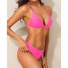imageYonique Women Two Piece Triangle Bikini Set Bathing Suit Sexy Swimsuit Full Coverage BottomHot Pink