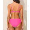 imageYonique Women Two Piece Triangle Bikini Set Bathing Suit Sexy Swimsuit Full Coverage BottomHot Pink