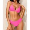 imageYonique Women Two Piece Triangle Bikini Set Bathing Suit Sexy Swimsuit Full Coverage BottomHot Pink
