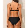 imageYonique Women Two Piece Triangle Bikini Set Bathing Suit Sexy Swimsuit Full Coverage BottomSolid Black