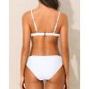 imageYonique Women Two Piece Triangle Bikini Set Bathing Suit Sexy Swimsuit Full Coverage BottomWhite