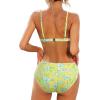 imageYonique Women Two Piece Triangle Bikini Set Bathing Suit Sexy Swimsuit Full Coverage BottomYellow Floral