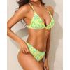 imageYonique Women Two Piece Triangle Bikini Set Bathing Suit Sexy Swimsuit Full Coverage BottomYellow Floral