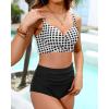 imageYonique Women Underwire Bikini Set High Waisted Tummy Control Swimsuit 2 Piece Push Up Bathing SuitGingham