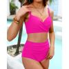 imageYonique Women Underwire Bikini Set High Waisted Tummy Control Swimsuit 2 Piece Push Up Bathing SuitHot Pink