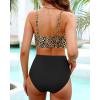 imageYonique Women Underwire Bikini Set High Waisted Tummy Control Swimsuit 2 Piece Push Up Bathing SuitLeopard