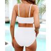 imageYonique Women Underwire Bikini Set High Waisted Tummy Control Swimsuit 2 Piece Push Up Bathing SuitWhite