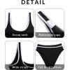 imageYonique Womens High Waisted Bikini Sets Color Block Swimsuit Two Piece Sporty Bathing Suit Black L