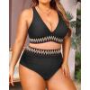 imageYonique Womens Plus Size Two Piece Bikini High Waisted Bathing Suit Tummy Control SwimsuitBlack