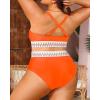 imageYonique Womens Plus Size Two Piece Bikini High Waisted Bathing Suit Tummy Control SwimsuitOrange