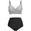 imageYonique Women Underwire Bikini Set High Waisted Tummy Control Swimsuit 2 Piece Push Up Bathing SuitGingham