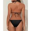 image3 Piece Swimsuits for Women Halter Bikini with Cover Up Cute Swimsuit Set Cheeky Sexy Bathing Suit 2025Black
