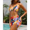 image3 Piece Swimsuits for Women Halter Bikini with Cover Up Cute Swimsuit Set Cheeky Sexy Bathing Suit 2025Color Block
