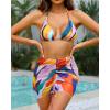 image3 Piece Swimsuits for Women Halter Bikini with Cover Up Cute Swimsuit Set Cheeky Sexy Bathing Suit 2025Color Block