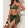 image3 Piece Swimsuits for Women Halter Bikini with Cover Up Cute Swimsuit Set Cheeky Sexy Bathing Suit 2025Green