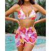image3 Piece Swimsuits for Women Halter Bikini with Cover Up Cute Swimsuit Set Cheeky Sexy Bathing Suit 2025Pink