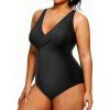 imageYonique Plus Size Swimsuit One Piece Bathing Suits for Women Tummy Control Slimming SwimwearBlack