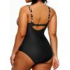 imageYonique Plus Size Swimsuit One Piece Bathing Suits for Women Tummy Control Slimming SwimwearBlack Leopard