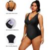 imageYonique Plus Size Swimsuit One Piece Bathing Suits for Women Tummy Control Slimming SwimwearBlack Leopard