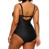 imageYonique Plus Size Swimsuit One Piece Bathing Suits for Women Tummy Control Slimming SwimwearBlack Mesh