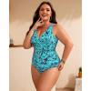 imageYonique Plus Size Swimsuit One Piece Bathing Suits for Women Tummy Control Slimming SwimwearBlue Paisley
