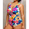 imageYonique Plus Size Swimsuit One Piece Bathing Suits for Women Tummy Control Slimming SwimwearColorful Floral