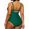 imageYonique Plus Size Swimsuit One Piece Bathing Suits for Women Tummy Control Slimming SwimwearGreen 1