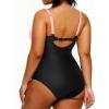 imageYonique Plus Size Swimsuit One Piece Bathing Suits for Women Tummy Control Slimming SwimwearPink and Black
