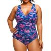 imageYonique Plus Size Swimsuit One Piece Bathing Suits for Women Tummy Control Slimming SwimwearPurple Paisley
