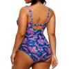 imageYonique Plus Size Swimsuit One Piece Bathing Suits for Women Tummy Control Slimming SwimwearPurple Paisley