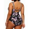 imageYonique Plus Size Swimsuit One Piece Bathing Suits for Women Tummy Control Slimming SwimwearStripe Floral