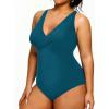 imageYonique Plus Size Swimsuit One Piece Bathing Suits for Women Tummy Control Slimming SwimwearTeal