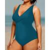 imageYonique Plus Size Swimsuit One Piece Bathing Suits for Women Tummy Control Slimming SwimwearTeal