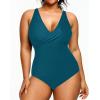 imageYonique Plus Size Swimsuit One Piece Bathing Suits for Women Tummy Control Slimming SwimwearTeal